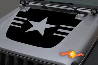 Jeep Hood Vinyl USA Militaire LEGER Ster Punisher Blackout Decal Sticker voor 18-19 Wrangler JL #4

