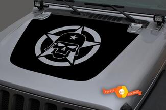 Jeep Hood Vinyl Militaire Star Skull Blackout Decal Sticker voor 18-19 Wrangler JL #3
