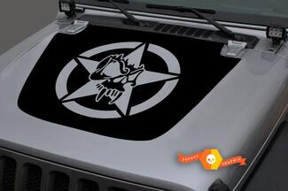 Jeep Hood Vinyl Militaire Star Skull Blackout Decal Sticker voor 18-19 Wrangler JL #4

