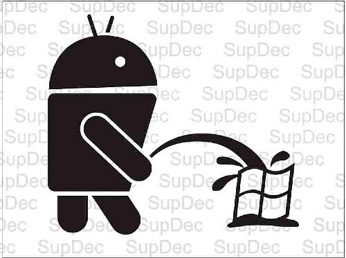 Android Robot Op Piss On Windows Decal Sticker #2
