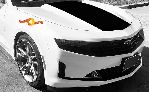 Chevrolet Camaro 2019 Stinger Style Hood-pakket met spinnenstrepen, vinylafbeelding
