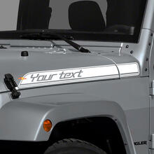 Aangepast Tekstomtrek Motorkap Zijstrook Vinyl Decal Kit voor Jeep Wrangler_2