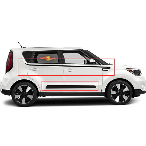 Pinstreep aan de zijkant en stickersticker op de deuren aan de zijkant voor Kia Soul

