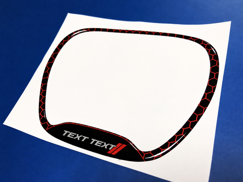 Scat Pack Style TEXT TEXT Red Honeycomb Domed Trim Ring — Vinylsticker (stuurwiel) voor Dodge Challenger