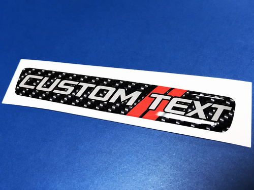 Carbon Fiber Red Twin Stripes Custom Text Domed Insert — Vinylsticker (stuurwiel) voor Dodge Challenger