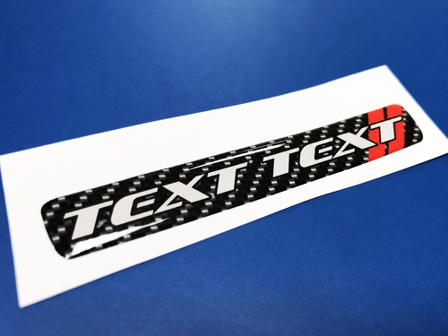 Scat Pack Style TEXT TEXT Red Carbon Fiber Domed Strip 2 — Vinylsticker (stuurwiel) voor Dodge Challenger