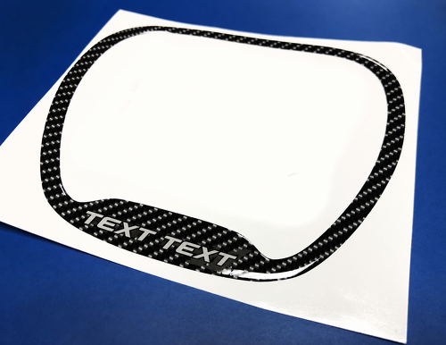 Scat Pack Style TEXT TEXT Grey Carbon Fiber Domed Trim Ring — Vinylsticker (stuurwiel) voor Dodge Challenger