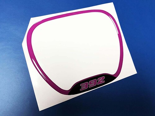 392 Purple Domed Trim Ring — Vinylsticker (stuurwiel) voor Dodge Challenger