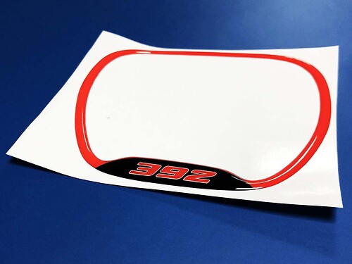 392 Red Domed Trim Ring — Vinylsticker (stuurwiel) voor Dodge Challenger