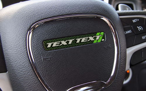 Scat Pack Style TEXT TEXT Lime Honeycomb Domed Strip — Vinylsticker (stuurwiel) voor Dodge Challenger