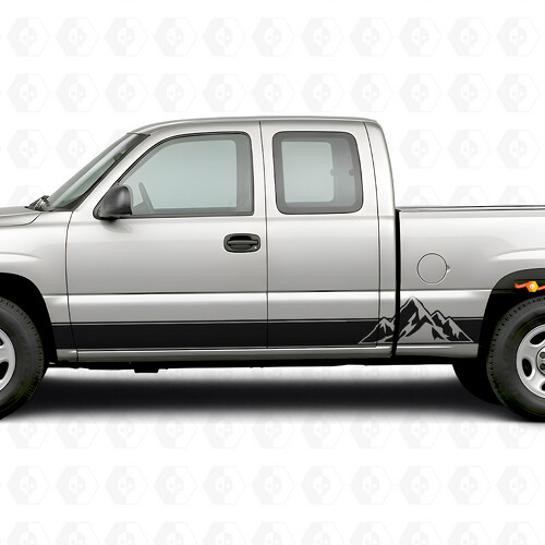 Gelaagde Pieken Deur- en Sierlijsten Vinyl Strepen voor Chevrolet Silverado 1500 GMT800 1999-2007