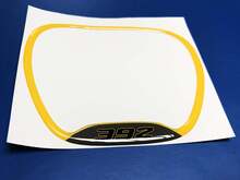 Stuurwielbekleding 392 Geel embleem koepelvormige sticker sticker Challenger Charger
 2
