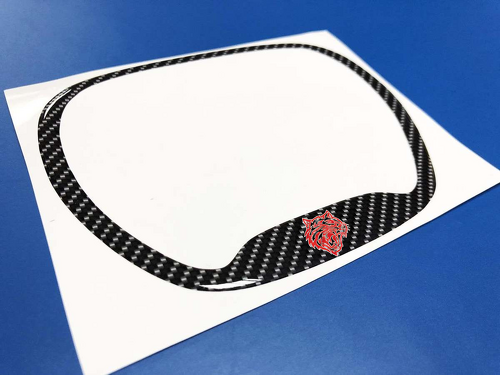 Stuurwielbekleding Hellcat rode koolstofvezel koepelvormige sticker sticker Dodge
