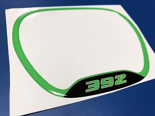 392 Lime Green Domed Trim Ring — Vinylsticker (stuurwiel) voor Dodge Challenger