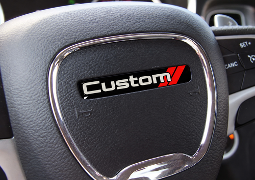 Custom Red Slash Domed Strip — Vinylsticker (stuurwiel) voor Dodge Challenger