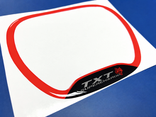 SRT Hellcat Style Red Supercharged Custom TXT Cat Domed Trim Ring — Vinylsticker (stuurwiel) voor Dodge_2