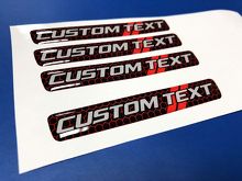 Red Honeycomb Twin Stripes Custom Text Domed Insert — Vinylsticker (stuurwiel) voor Dodge Challenger_2