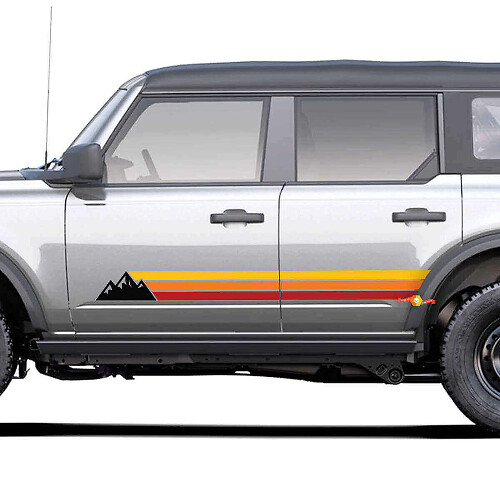 Retro stijl bergen zijstrepen vinyl sticker voor Toyota 4Runner