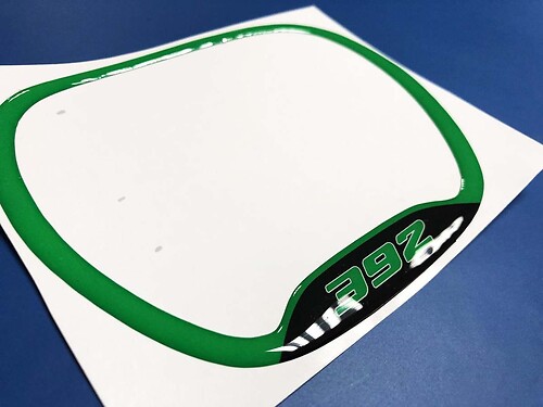 392 Green Domed Trim Ring — Vinylsticker (stuurwiel) voor Dodge Challenger