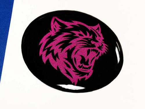Startmotorknop Start Stop Hellcat-logo Purpure-embleem koepelvormige stickersticker Challenger Charger Dodge
