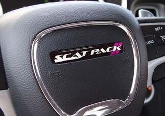 One Steering Wheel Scat Pack Paarse embleemkoepelvormige sticker Challenger Charger Dodge Scatpack
