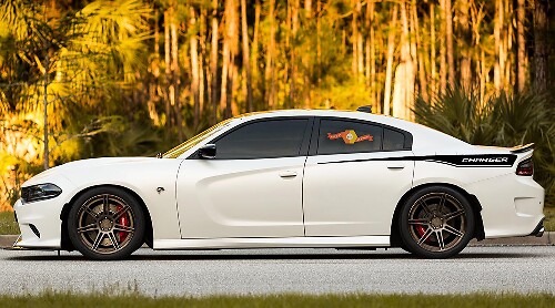 Accent zijpaneelstrepen vinyl decalset voor Dodge Charger 2015-2019