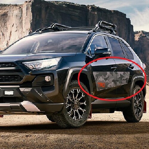 TRD-stijl camo zijstrepen vinylsticker set voor Toyota RAV4 2019-2020