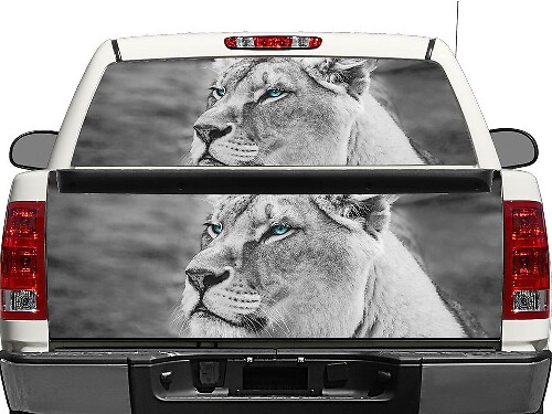 White Lion achterruit- of achterklep vinylsticker voor pickup truck SUV