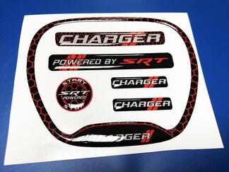 Set van CHARGER HONINGRAAT Aangedreven door SRT Steering WHEEL TRIM RING embleem koepelvormige sticker 2
