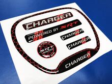 Set CHARGER HONINGRAAT Aangedreven door SRT Stuurwiel TRIM RING embleem koepelvormige Sticker Decal 2
 2