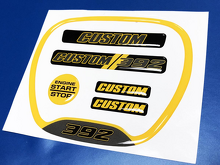Op maat gemaakte gele letterset interieurset stuurwiel startknop motor sleutelcover vinyl decal sticker voor Dodge Charger 2015-2026_2