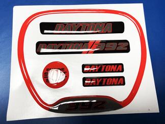 Set van Charger Red Daytona 392 Steering WHEEL TRIM RING embleem koepelvormige sticker Charger Dodge
