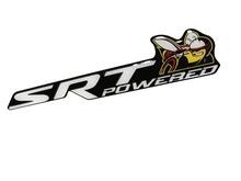 Scat Pack Challenger of Charger SRT Powered badge embleem koepelvormige sticker sticker Dodge witte kleur zwarte achtergrond
 2