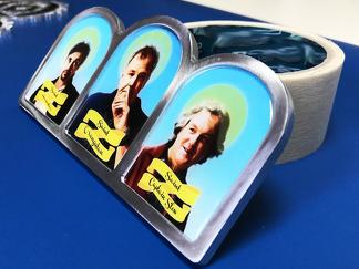 Heilige drie-eenheid van de Grand Tour Altar Icon Jeremy Clarkson (The Orangutan) Richard Hammond (Hamster) James May (Captain Slow) embleem sticker
