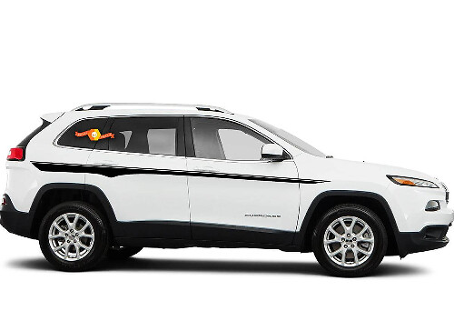 Aflopende Zijstrepen Vinyl Stickers voor Jeep Cherokee 2014-2019