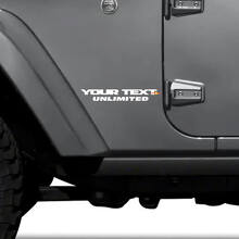 Aangepaste Tekst Onbeperkt Zijvinylsticker Set voor Jeep Wrangler_3