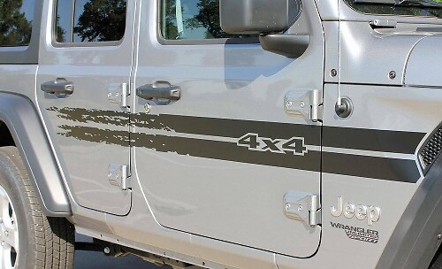Sport 4x4 Versleten Zijstripes Vinyl Decal Set voor Jeep Wrangler