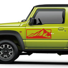 Zijdeur bergen vinyl sticker geschikt voor Suzuki Jimny
 2