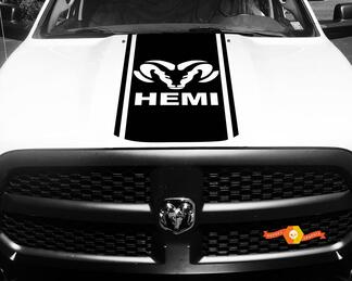 Dodge Ram 1500 2500 3500 Vinyl Racing Stripe RAM Hemi Hood Decals Stickers #12
