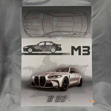 Aangepast M3 G80 Glanzend Acryl Garage Wandpaneel voor BMW-fans_2