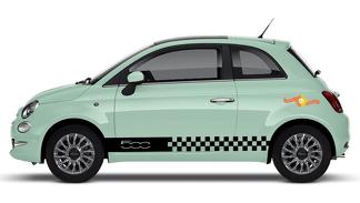 Fiat 500 vinyl race geblokte vlag streep sticker sticker 52
