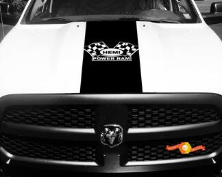 Dodge Ram Decal Vinyl geblokte vlag Hemi Power Ram Hood Racing Stripe Sticker #60
