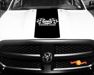 Dodge Ram Decal Vinyl geblokte vlag Hemi Power Ram Hood Racing Stripe Sticker #61
