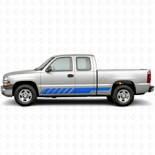 Schuin geplaatste Racedeuren & Rocker Panel Vinyl Strepen voor Chevrolet Silverado 1500 GMT800 1999-2007_5
