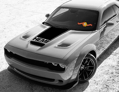 Dodge Challenger Hemi Vinyl Racing Hood Stripe Sticker Sticker #65
