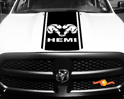 1500 2500 3500 Ram Truck Hemi Vinyl Racing Stripe Hood Decal Sticker #87
