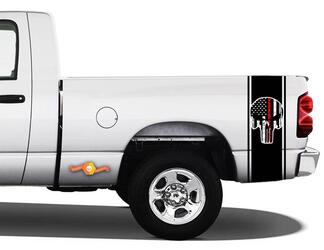 Punisher gedrukte vinyl decal stripe sticker rode vlag Ram Truck Racing #96
