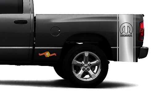 DODGE RAM 1500 VINYL DECAL bed zijstreep race CHROME sticker Mopar #98
