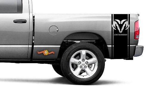 DODGE RAM 1500 VINYL DECAL bed zijstreep racen Hemi Power Ram Dodge sticker #113
