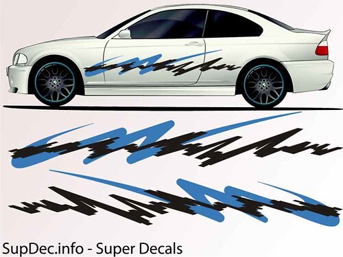 Geometrische Waves Zijkant Vinyl Decal Sticker